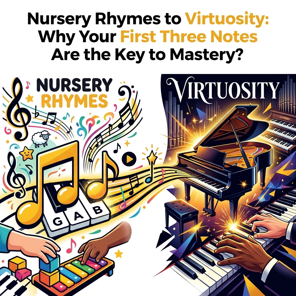 Canciones infantiles a la virtuosismo: ¿Por qué tus primeras tres notas son la clave para la maestría?