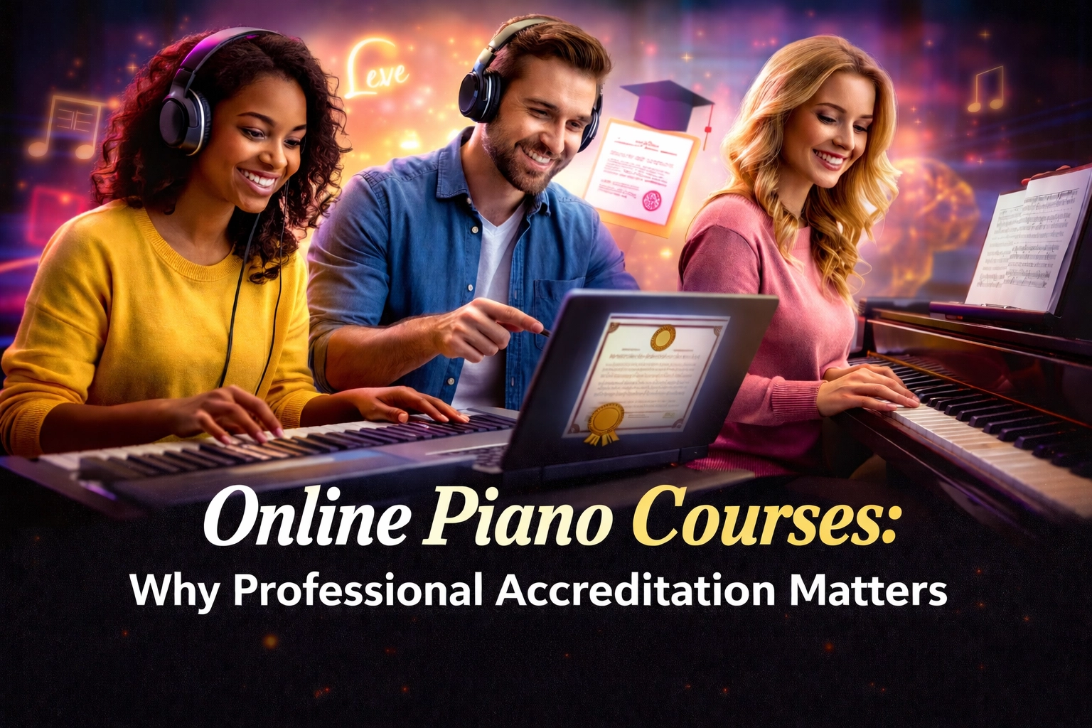 [HERO] Cursos de Piano Online: Por Qué la Acreditación Profesional Importa
